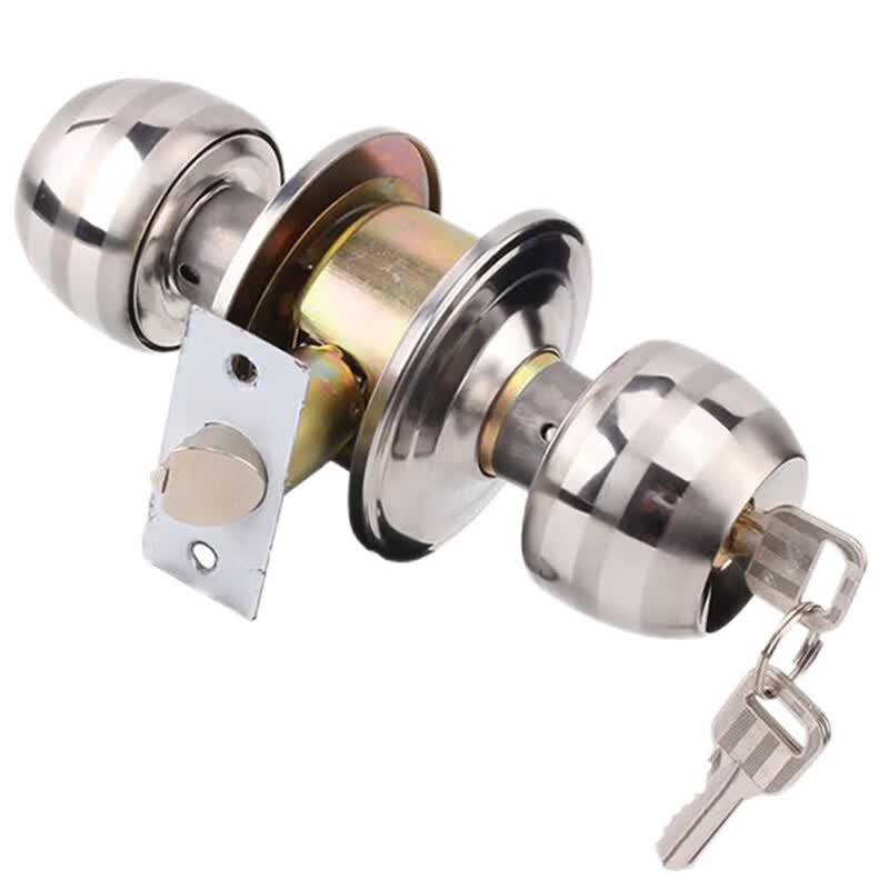 云航球形锁室内门锁卧室门球锁老式木门不锈钢球形锁卫生间球形门锁 YH-5831钢拉丝70锁舌