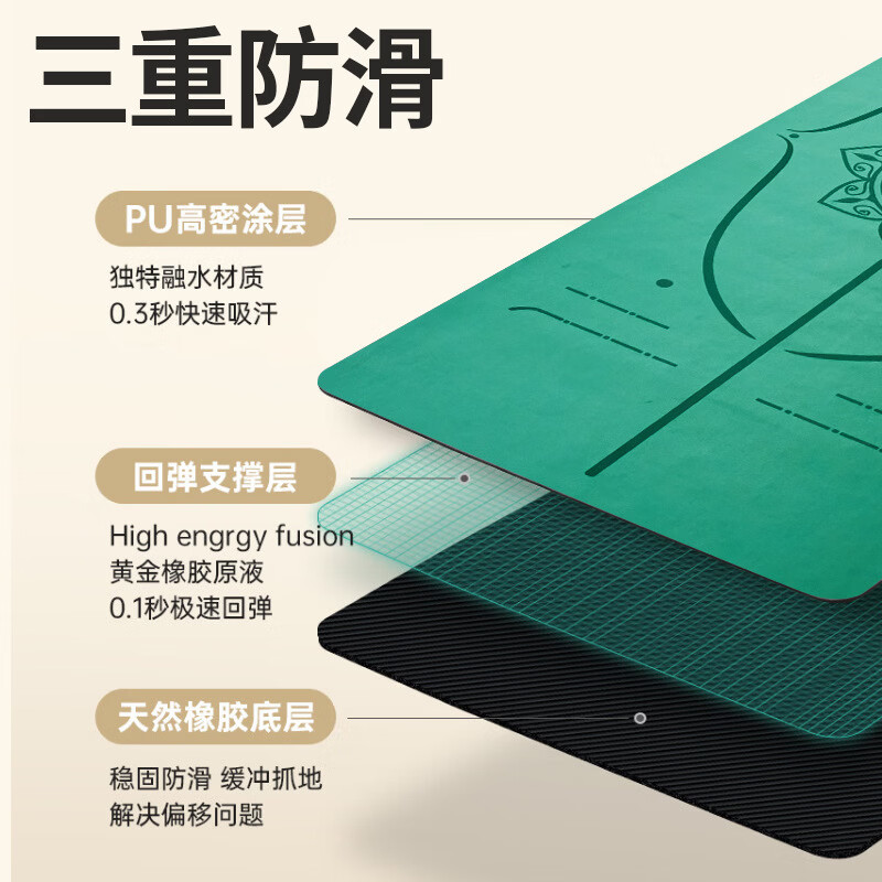 艾米優(yōu)伽天然橡膠PU瑜伽墊土豪墊家用瑜珈墊加厚防滑耐磨健身地墊定制 23