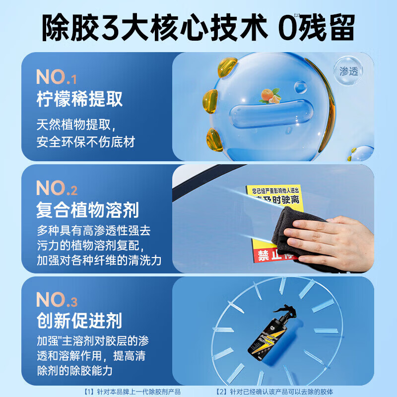 FIELL德国除胶剂万能家用强力去污去胶去除黏胶双面胶清除不伤脱胶神器 三瓶装【超90%顾客选择超值装】 【德国进口原料】除胶剂