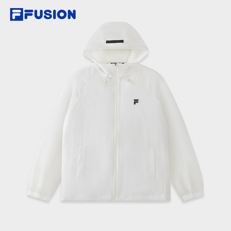 FILA FUSION斐乐潮牌田曦薇同系列男2026夏季新款宽松防晒服连帽外套 云白色-WT L 175/96A/L