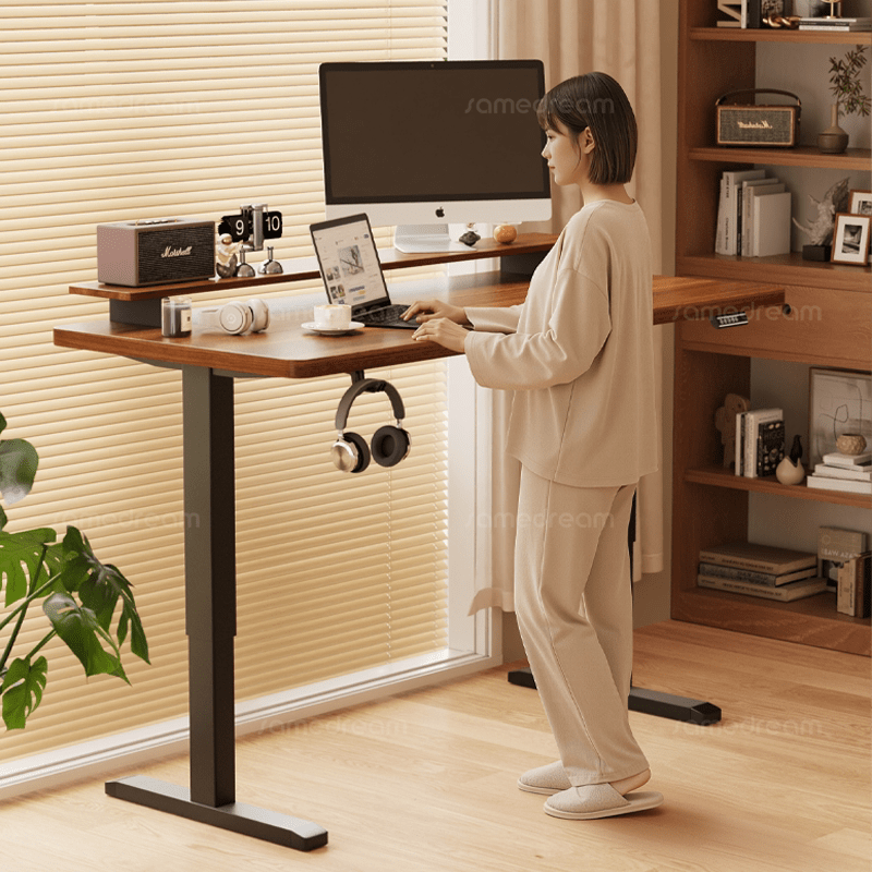 学习桌三梦实木电动升降桌家用电脑桌卧室书桌电竞桌子学习办公桌 顺丰 | 德邦速递 &amp;gt;&amp;gt;&amp;gt; +货上门 (新疆，西藏 80x60x75cm