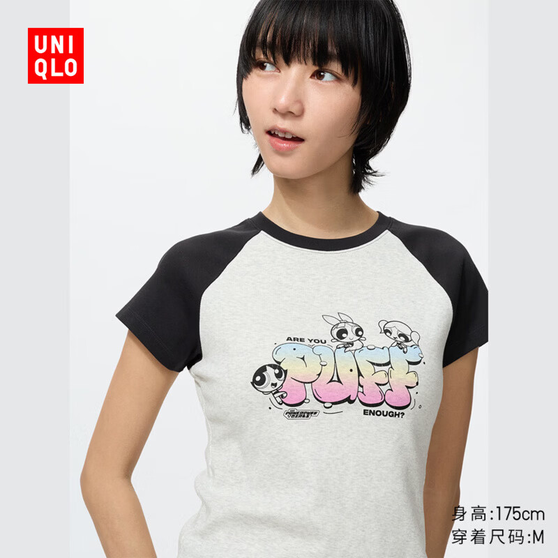 优衣库女装UT Character印花T恤/短袖T恤26春夏新款484493 02 浅灰色 L