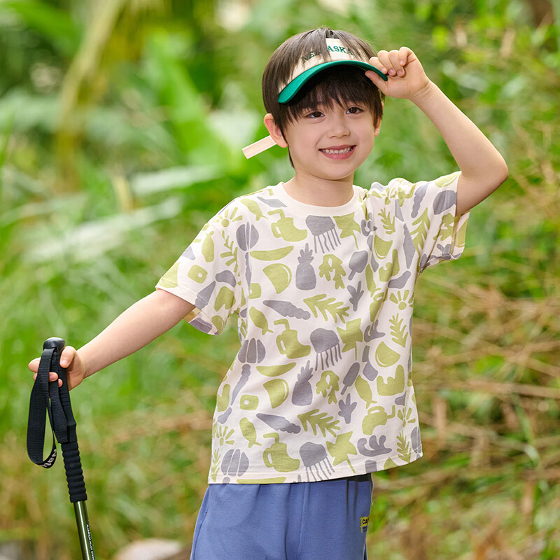 棉花堂（cottontown）【100%棉】棉花堂童装儿童短袖T恤纯棉A类抗菌上衣男童女童夏装 粉色 130 130/64