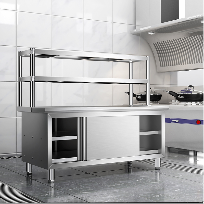 铭碟 不锈钢碗柜厨房柜子客厅储物柜茶水柜铝合金餐边柜简易厨柜灶台