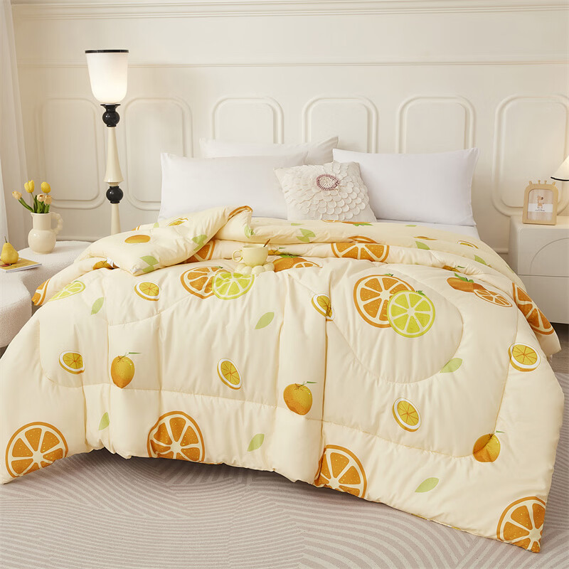 唐纳家纺空调被夏季凉感夏被可机洗透气不闷汗双人薄款夏凉被 亲肤棉四季被-心想事成【单夏被 裸睡】 150cm*200cm