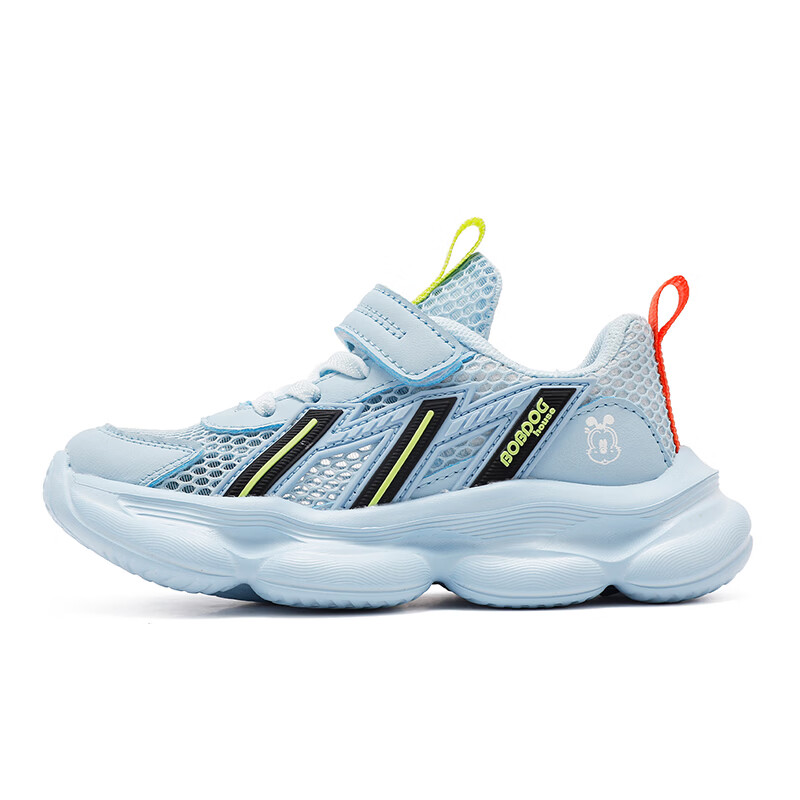 巴布豆（BOBDOG）童鞋男童夏季单网跑鞋2026透气儿童运动鞋女孩休闲鞋中大童鞋子 石磨蓝 30 适合脚长18.3cm