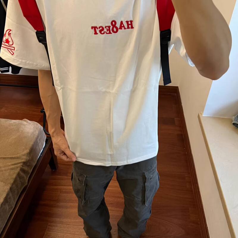 重磅字母小火苗短袖T恤男女夏季纯棉半袖潮流美式情侣上衣男装 黑色 3XL 【推荐165-180斤】