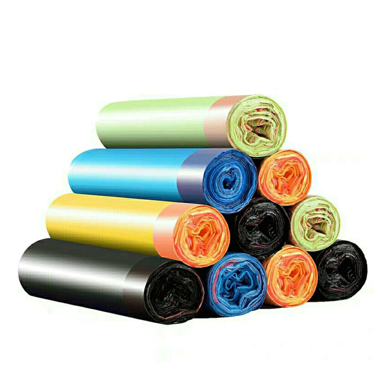 JEPOO手提抽绳垃圾袋加厚彩色断点式45cm*50cm大容量垃圾桶袋 10卷共150支