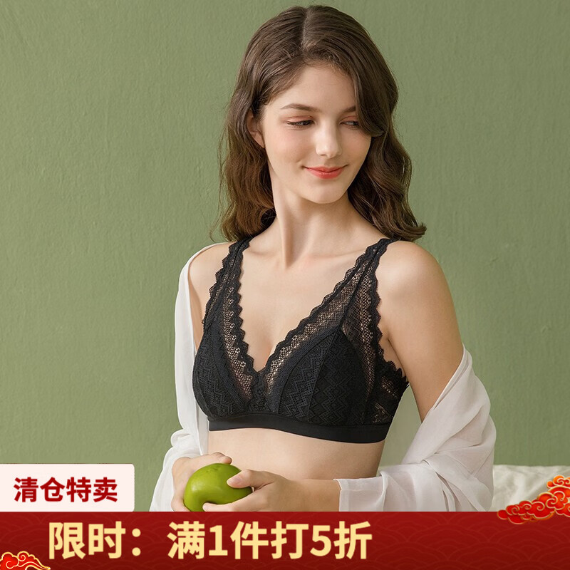 狄兰丝（dilansi）清苍无钢圈文胸女士真丝内衣法式性感蕾丝三角杯薄款大码睡眠胸罩 黑色（6A级100%桑蚕丝） XL 推荐(80D 85B 85C 85D) 京东折扣/优惠券