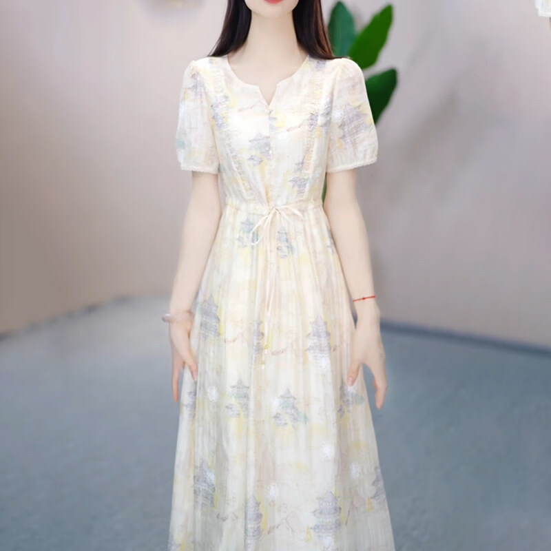 香影芬连衣裙2026新款女夏季十三行今年流行爆款减龄气质轻奢高级感裙子 图片色 M (建议85-100斤)