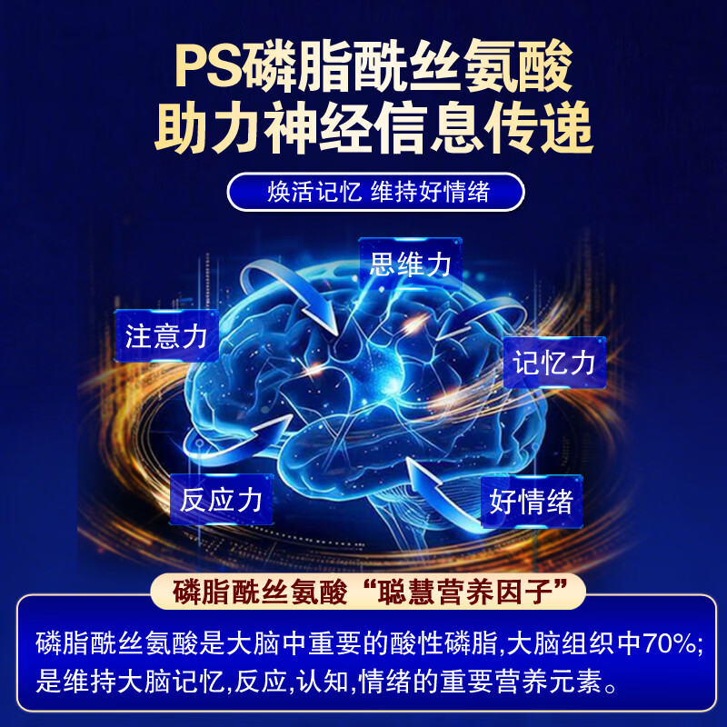 TTU青少年神经酸元宝枫籽油脂酰丝氨酸藻油DHA补大脑记忆力备考学生 11瓶年度特惠装【开学备考冲高分】