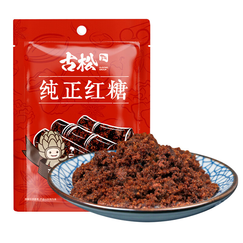 古松 纯正红糖300g 甘蔗糖红糖粉冲饮调味女人女生大姨妈经期红糖 纯正红糖454g
