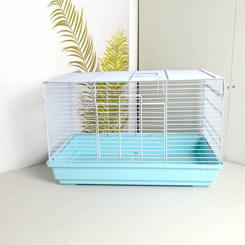 兰衍 仓鼠笼子铁丝笼  笼金丝熊蜜袋鼯豚鼠花枝鼠笼子 白笼子蓝底