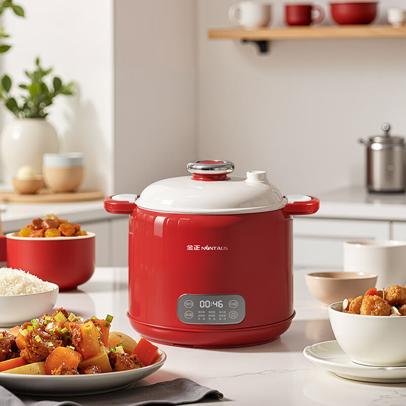 金正（NINTAUS）家用电饭煲大容量电器小家电家用电饭煲多功能家电电饭锅 红色 2.5L 430食品级不锈钢内胆【2.5L】