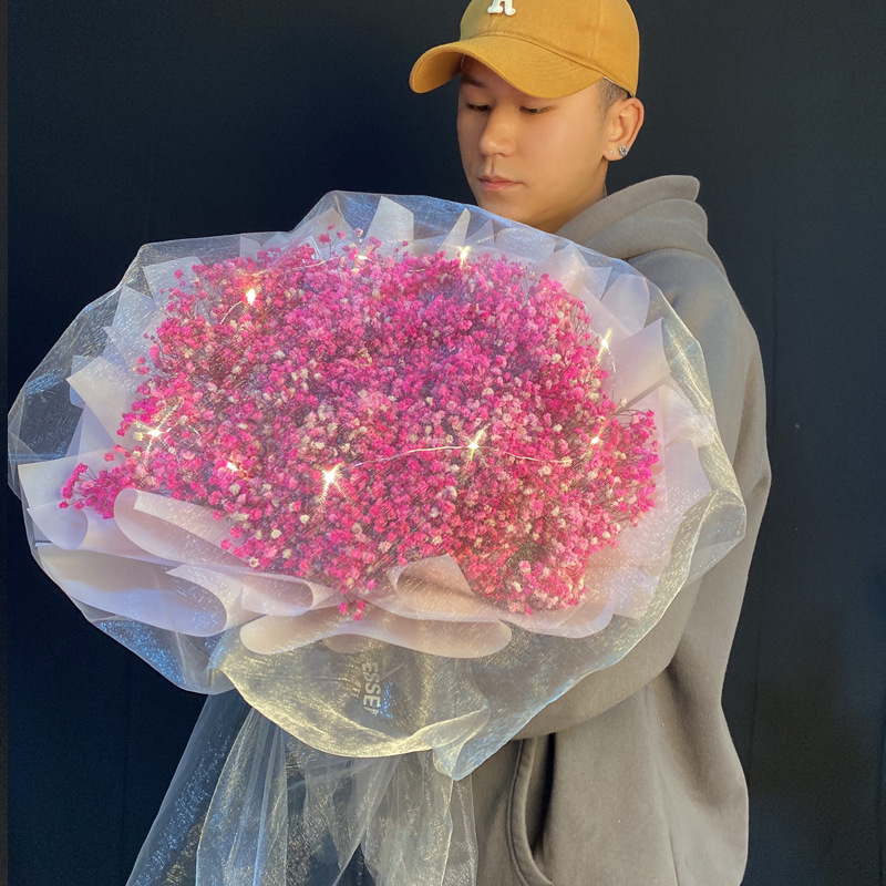 永生花云南花卉 斗南基地 满天星永生花满天星干花花束送老师送同学送