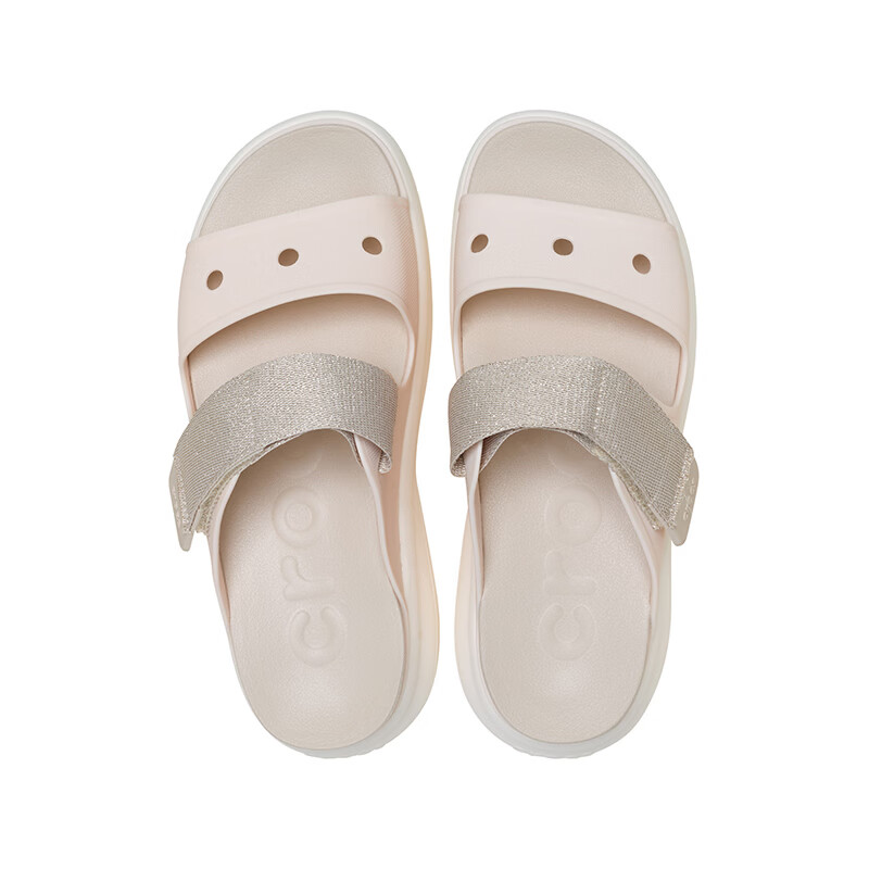 卡骆驰(CROCS)细闪嗖酷双跟带凉鞋时尚厚底凉鞋沙滩鞋女鞋|213289 桃子冰/冰冻米/粉笔色-86U 36 /37(230mm) 卡骆驰(CROCS)细闪嗖酷双跟带凉鞋时尚厚底凉鞋沙滩鞋女鞋|213289 桃子冰/冰冻米/粉笔色-86U 36 /37(230mm)