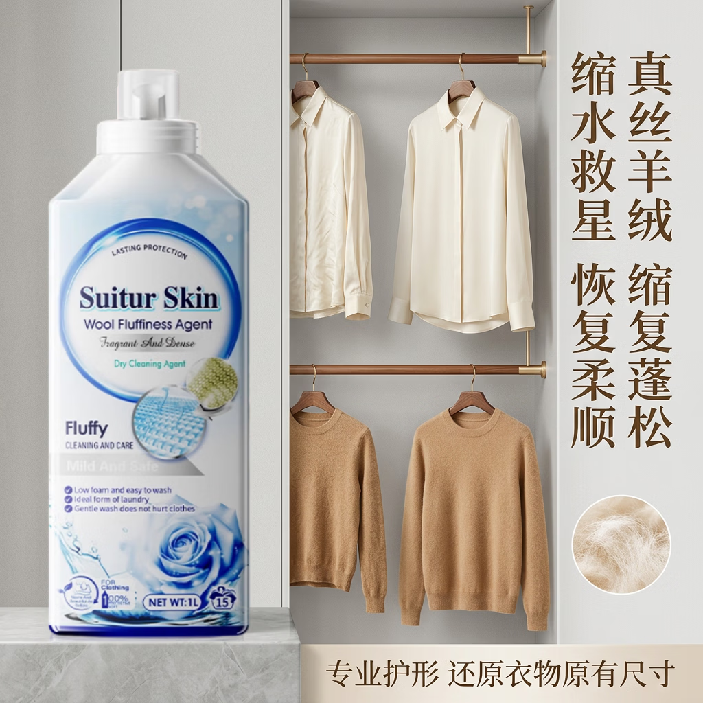 博利婴羊毛衫缩水还原剂 恢复羊绒衫毛衣蓬松洗涤剂衣服放大还原剂1升 羊绒缩水还原洗衣液 1瓶 【羊毛/羊绒/真丝可用】