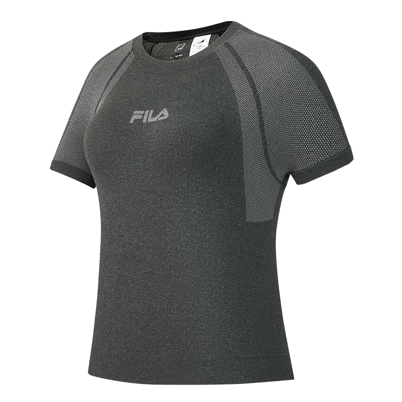 FILA斐乐女士短袖衫2026夏季新款亲肤舒适一体织修身T恤运动上衣