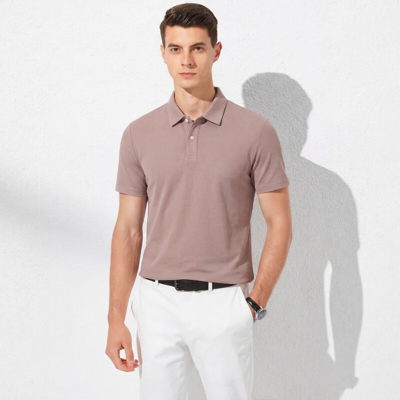 庄吉【裸感亲肤】短袖polo衫男2026夏季新款商务休闲纯色翻领短袖T恤 黑色 M