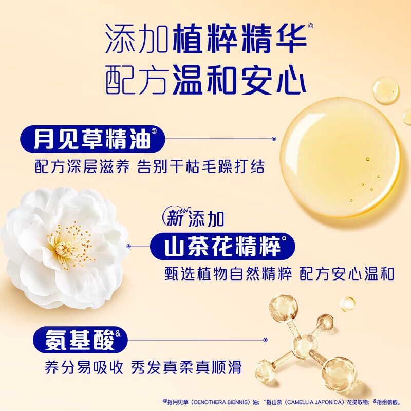 飘柔精油润养洗发水男士女氨基酸洗发露液洗头膏 【超值囤货装】精油润养1KG*2