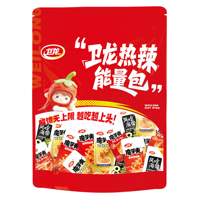 卫龙 魔芋爽 素毛肚 海带组套【时代少年团同款】420克/约40包