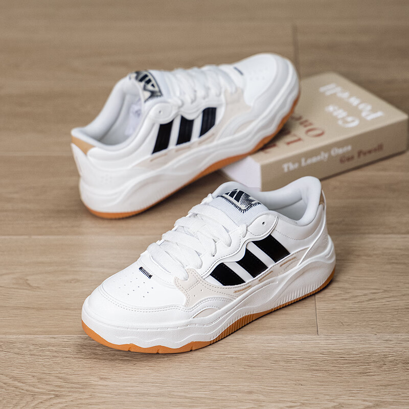 阿迪达斯(adidas)男鞋女鞋 26夏季新款透气轻便时尚休闲鞋缓震舒适运动鞋 阿迪达斯三条纹白色板鞋 42.5 265mm
