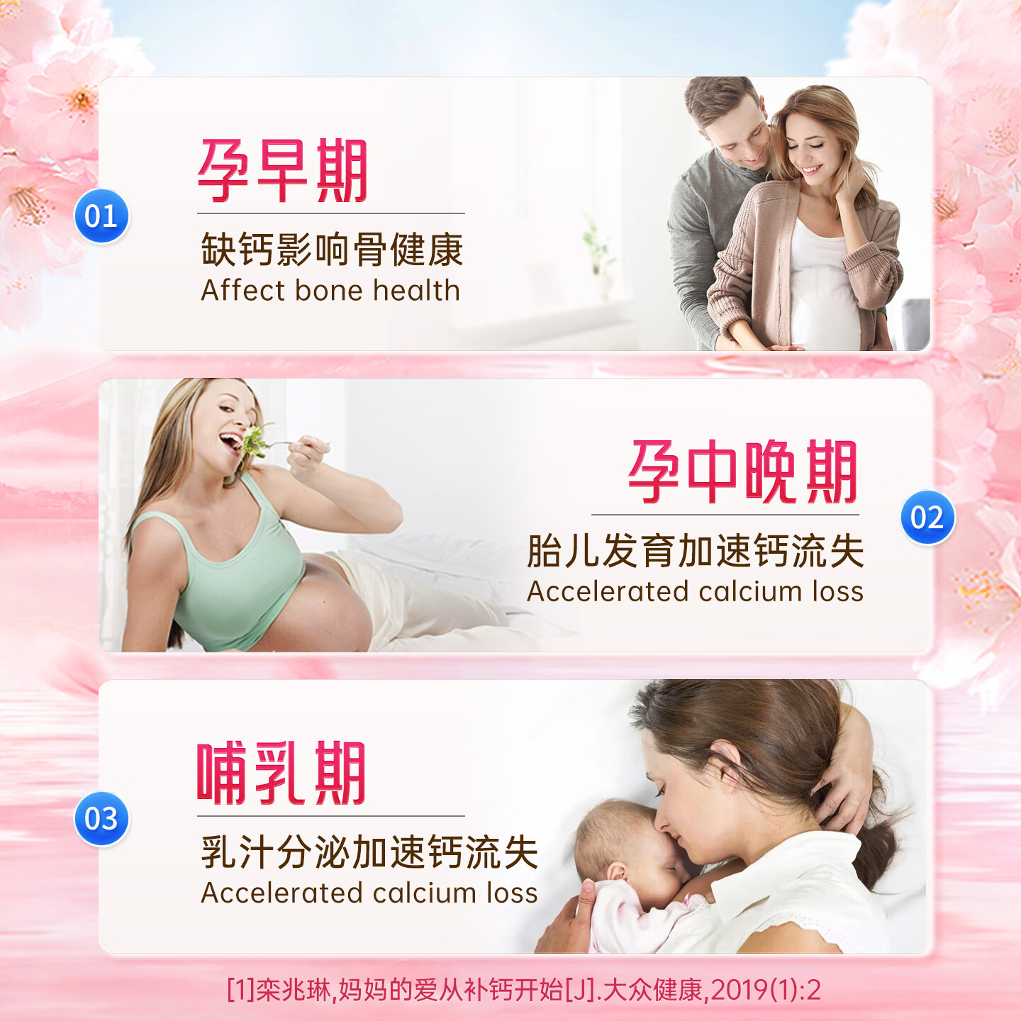 朗臣健益钙维生素D咀嚼片孕妇钙片哺乳期补钙孕中期碳酸钙