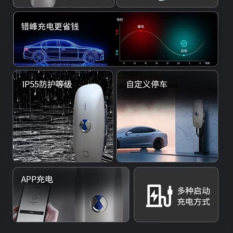 TEKPLUZE腾势D9交流7kw家用充电桩Z9GT原厂N9原装N8l专用N7Z9汽车充电器 腾势7KW交流充电桩-5米枪线 充电桩+0米安装