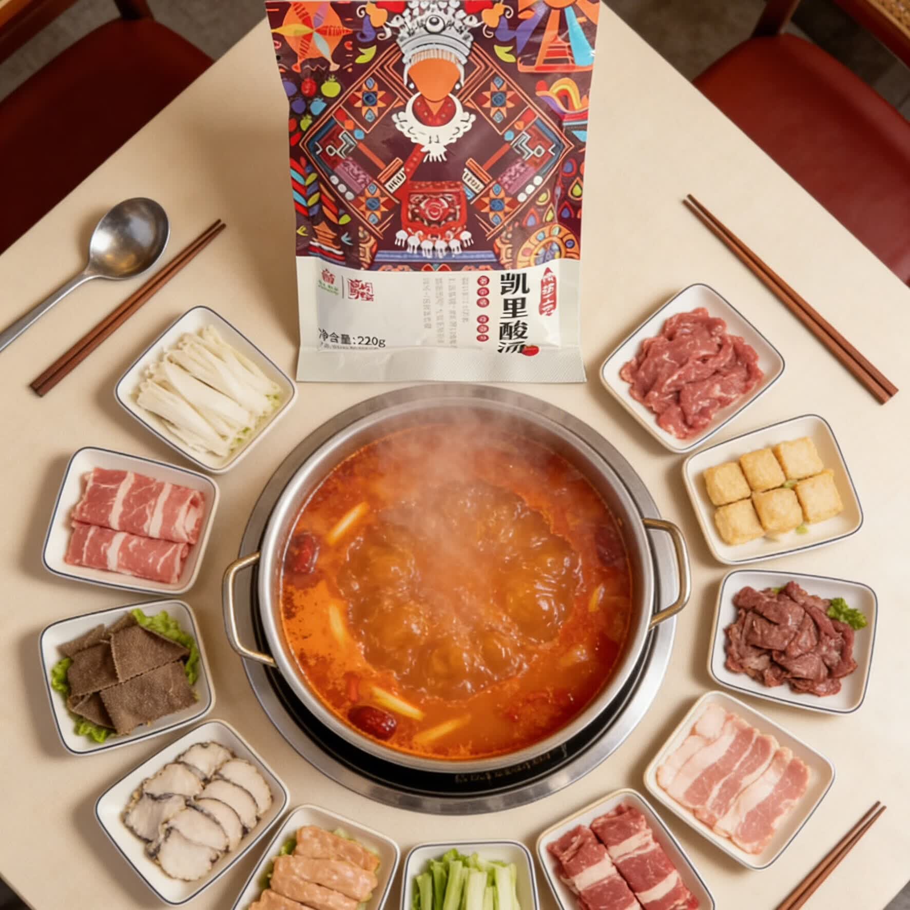 苗岭野拾贵州苗岭野拾酸汤火锅红酸汤底料220g 凯里红酸汤220g*3袋