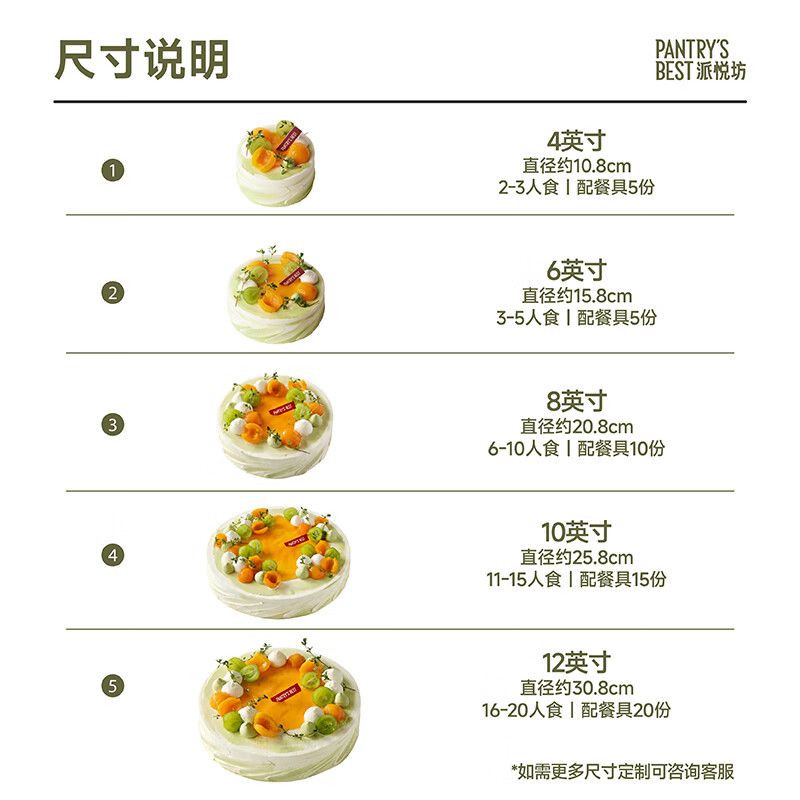 派悦坊枇杷碧螺春生日蛋糕龙井茶动物奶油甜品聚会同城当天配送北京上海 10英寸 适合10-15人