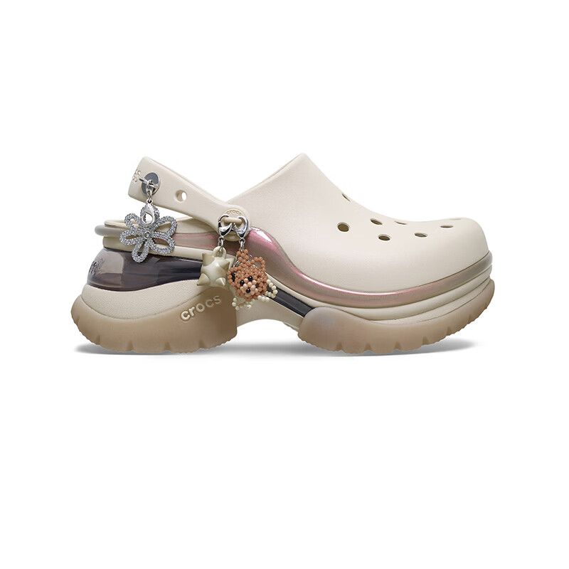 卡骆驰(CROCS)白鹿同款复古小鲸鱼耀饰小海豚洞洞鞋时尚女鞋百搭沙滩鞋|213218 甜酒棕-2NM 38 (240mm)