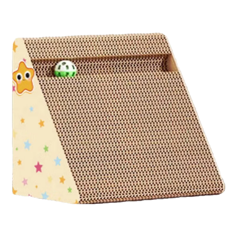 瓜洲牧立式猫抓板猫窝一体耐抓耐磨不掉屑防猫抓沙发保护猫爪板猫咪用品 【加固加厚】星星小号【免安装+送铃铛球】