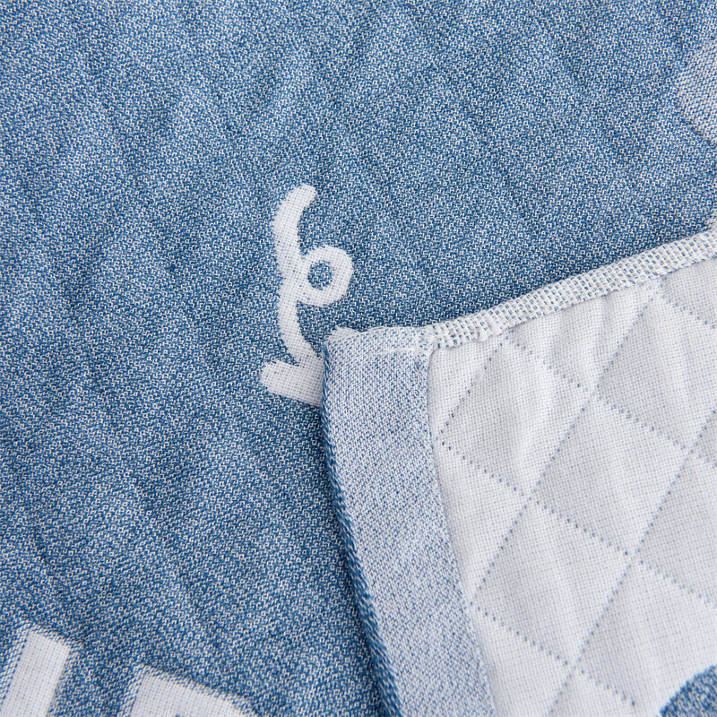 多兰诗（Duolanshi）原棉纱枕巾一对装 加大加厚卡通风简约吸汗透气柔软四季枕罩枕巾 暴力熊蓝 52cm*78cm 枕巾【一对装】