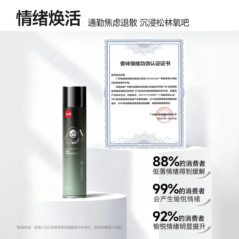 杰威尔发胶男士定型喷雾加发泥蓬松头发自然高颅顶发型持久干胶可上飞机 香氛发胶雪松300ml*2瓶
