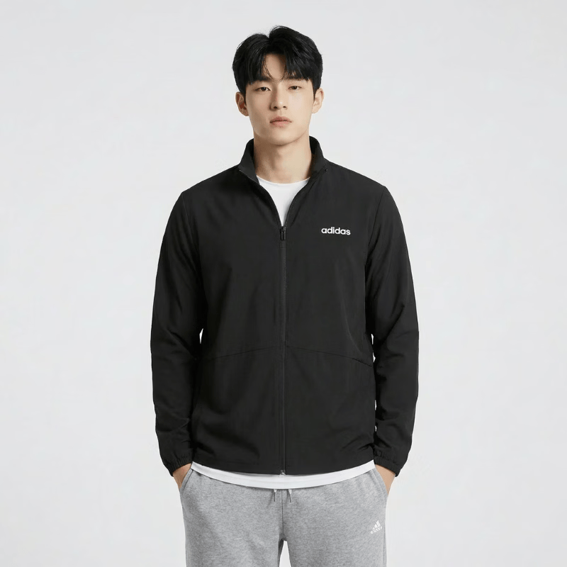 阿迪达斯（adidas）户外运动男女同款舒适防风梭织立领夹克JN4913 L