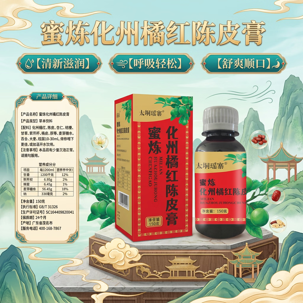 持保蜜炼化橘红陈皮膏 150g 温润利咽舒爽顺口润燥老烟枪润喉膏方 蜜炼化州橘红陈皮膏 150g*3盒 家庭常备特别老烟枪