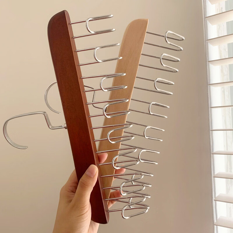 木质复古多功能衣架门后挂钩收纳吊带背心文胸神器 原木色2个 无规格