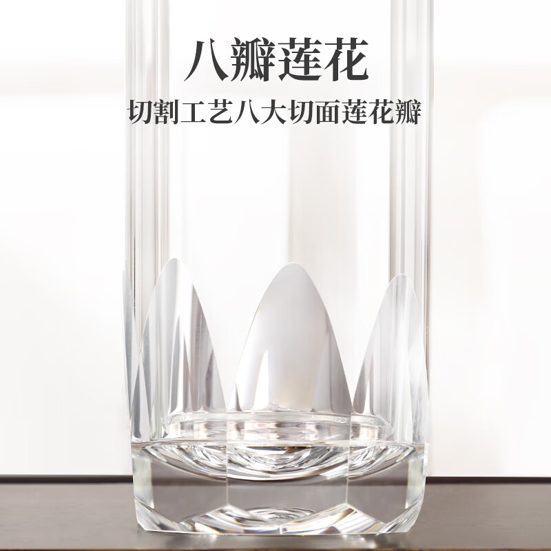 格亚（GEYA）抗菌钛杯双层玻璃杯男士高档玻璃茶杯玻璃水杯商务泡茶杯子定制 莲华钛抗菌杯【高档盒装】380ml