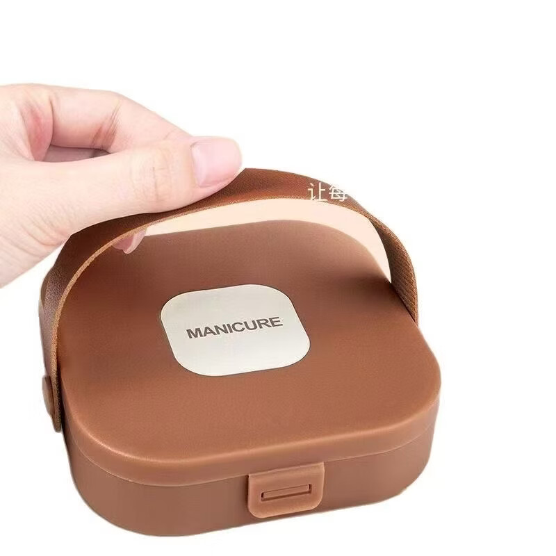 洋臣防飞溅指甲刀手提盒装家用便携指甲剪套装指甲钳修甲剪挖耳勺 不锈钢指甲5件套【1盒】