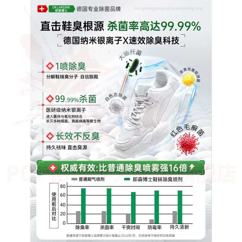 岳倩先生驾到除臭喷雾FOF细密雾化自然清香精华清新净味鞋子鞋袜杀菌 5瓶 囤货装 官方自售