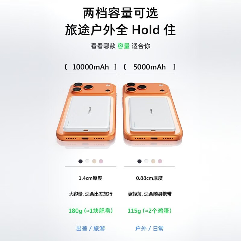 图拉斯磁吸充电宝适用iPhone新国标3C认证可上飞机超薄便携快充移动电源10000毫安苹果华为小米安卓 【3c认证】1万毫安丨珠光白 3C安全认证丨可上飞机丨超轻薄