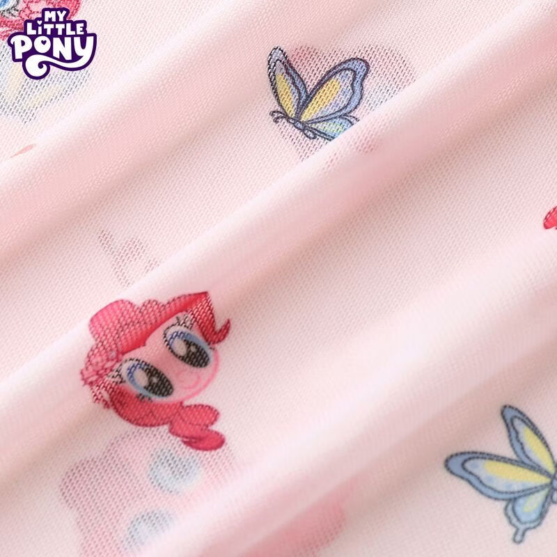 小马宝莉（MY LITTLE PONY）女童防晒T恤2026夏季新款轻薄透气网纱空调衫儿童长袖上衣 蝶舞柔柔 130