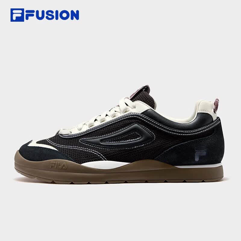 斐乐（FILA）FUSION斐乐潮牌田曦薇同系列男鞋BOBOBLING学院薄底休闲德训鞋 速写黑-CB 40