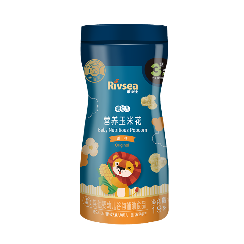 禾泱泱婴幼儿营养玉米花原味19g 高钙宝宝零食0添加白砂糖锻炼抓握6月+