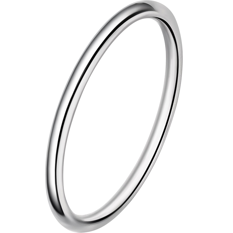 六福珠寶 鉑金戒指實心素圈鉑950情侶戒指 計價 15號-約2.55克