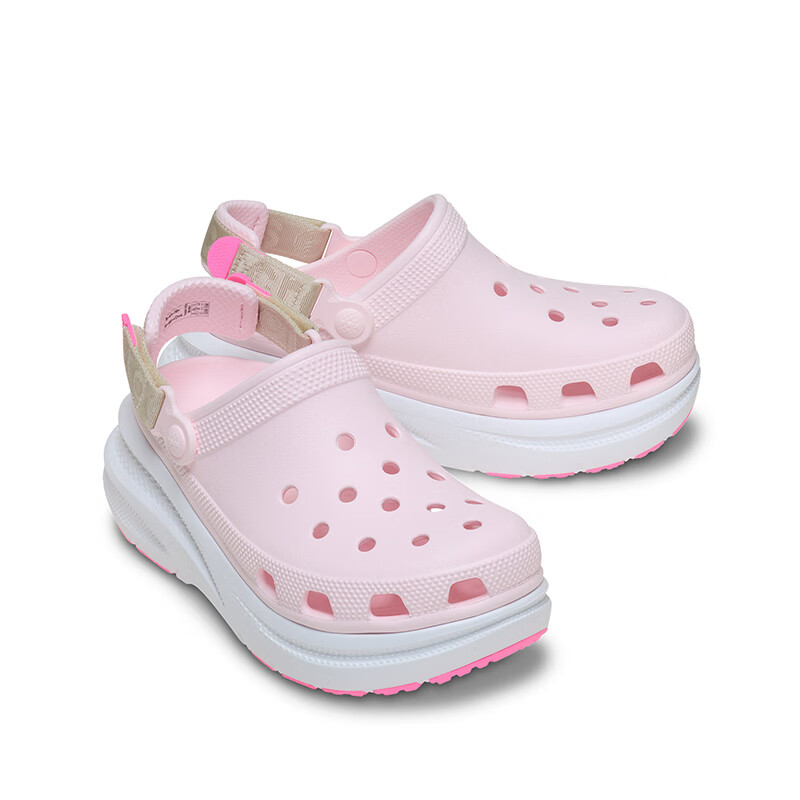 CROCS卡骆驰白鹿同款动感泡芙拼色洞洞鞋百搭女花园鞋男沙滩鞋|214096 泡沫冰-7DF(含智必星) 35 (210mm)