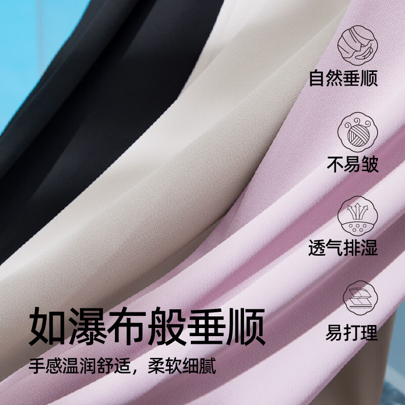 逸阳（ESE-Y）女士直筒休闲裤春夏八分裤新品舒弹通勤百搭  米杏色 32