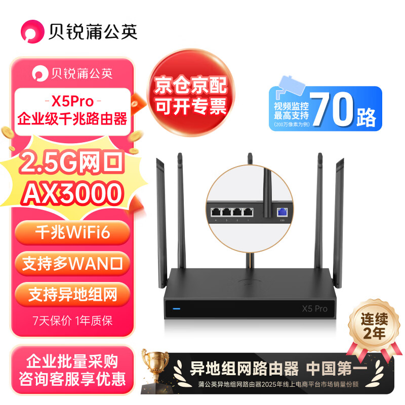 贝锐蒲公英X5Pro路由器
