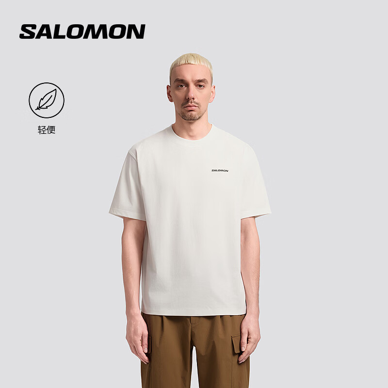 萨洛蒙（Salomon）男款 户外运动潮流休闲穿搭透气短袖T恤 SCOPE SHORT SLEEVE V2 白色 D01329 L  175/96A