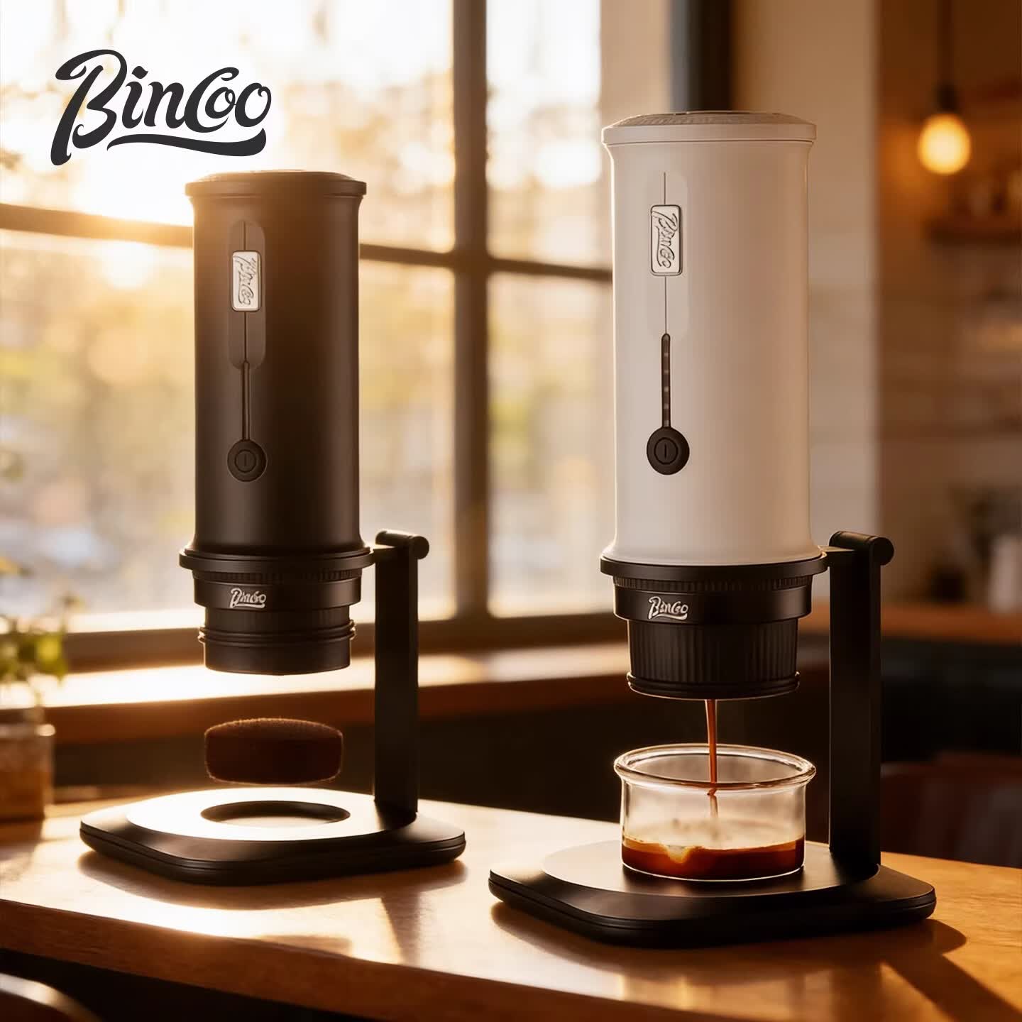 Bincoo便携咖啡机H2Pro小型家用户外胶囊电动意式浓缩咖啡萃取机 H2Pro极夜黑+DM03黑 2.0